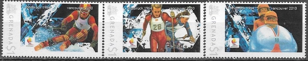 GRENADA serie Olympische Winterspelen Innsbruck 1964 - 2010, Postzegels en Munten, Verzenden, Postfris, Sport