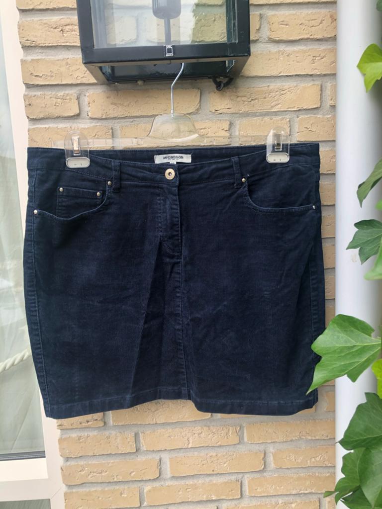 McGregor ribfluwelen rok | donkerblauw | maat 44, Blauw, Maat 42/44 (L), Ophalen of Verzenden, Zo goed als nieuw