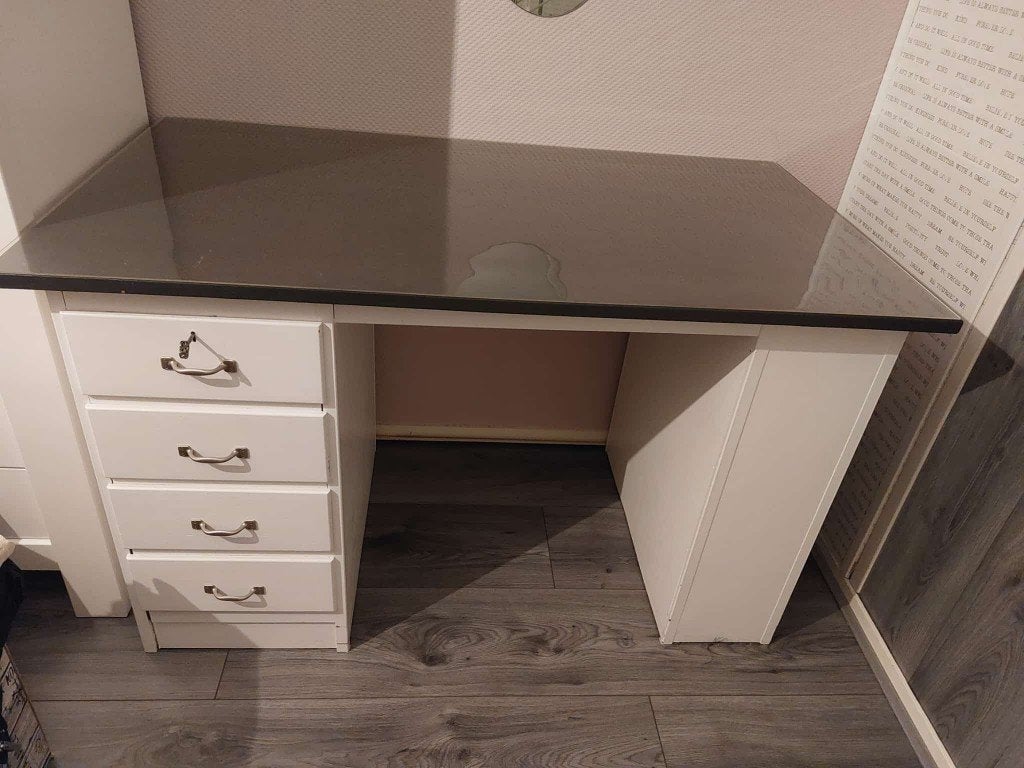 Bureau, Ophalen, Zwart, Gebruikt, Hout