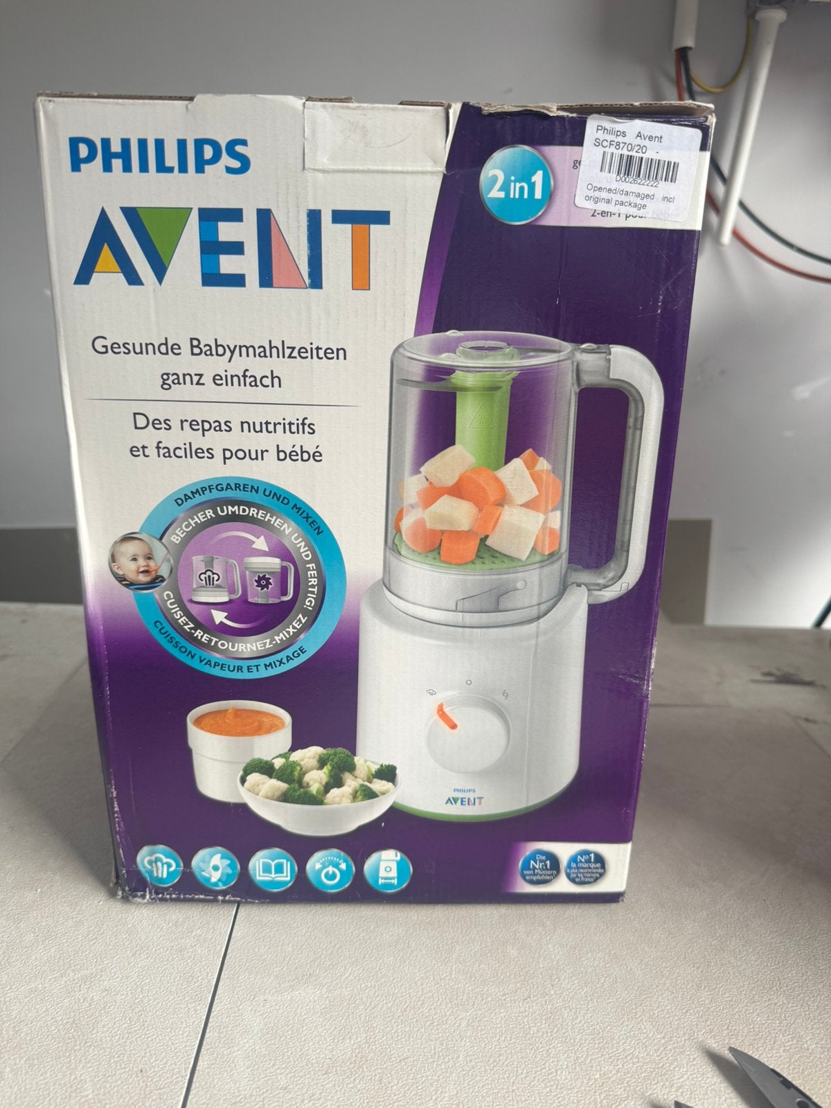 Philips Avent stomer-blender 2 in 1, Ophalen of Verzenden, Zo goed als nieuw, Overige typen