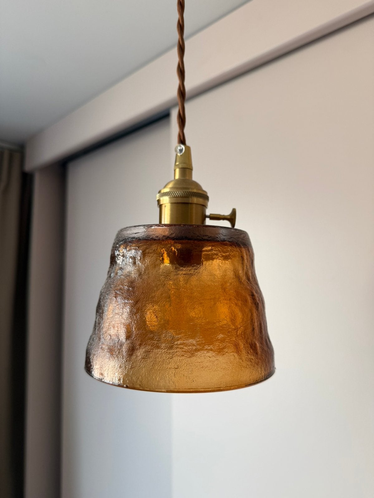 Hanglamp van glas, Huis en Inrichting, Lampen | Hanglampen, Ophalen, Zo goed als nieuw, Glas