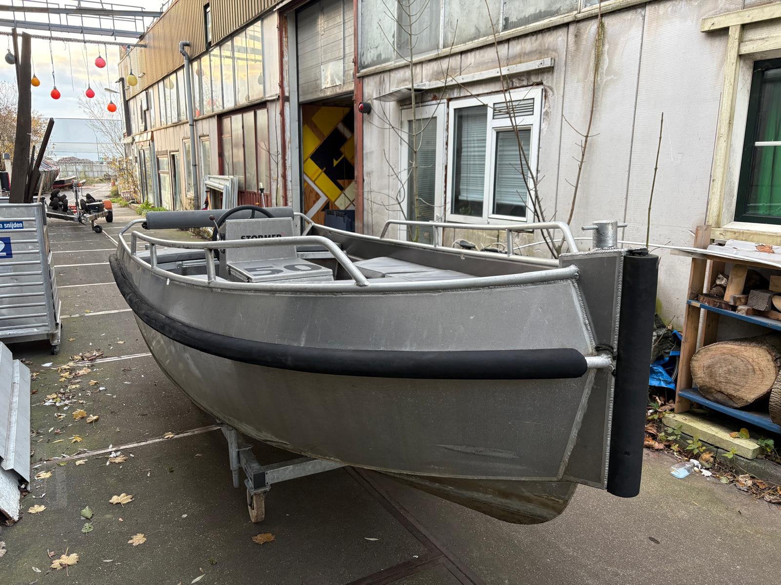 Stormer tugboat 500 aluminium sloep, Watersport en Boten, Sloepen, Ophalen, Tender, Gebruikt, Binnenboordmotor