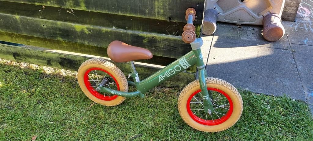 Amigo Loopfiets - Groen met bruin zadel, Ophalen, Gebruikt, Loopfiets