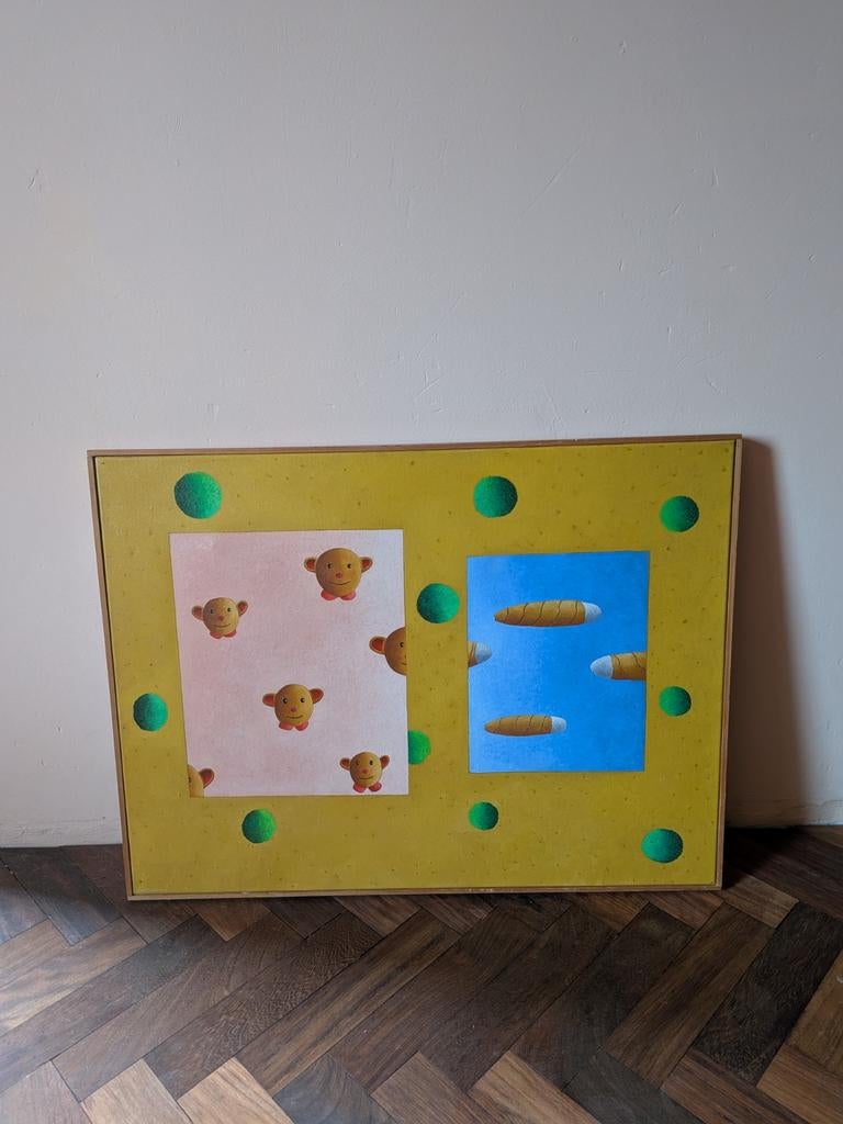 Intrigerend olieverf kunstwerk van Dirk Bakker (1947-2021), Antiek en Kunst, Kunst | Schilderijen | Modern, Ophalen of Verzenden