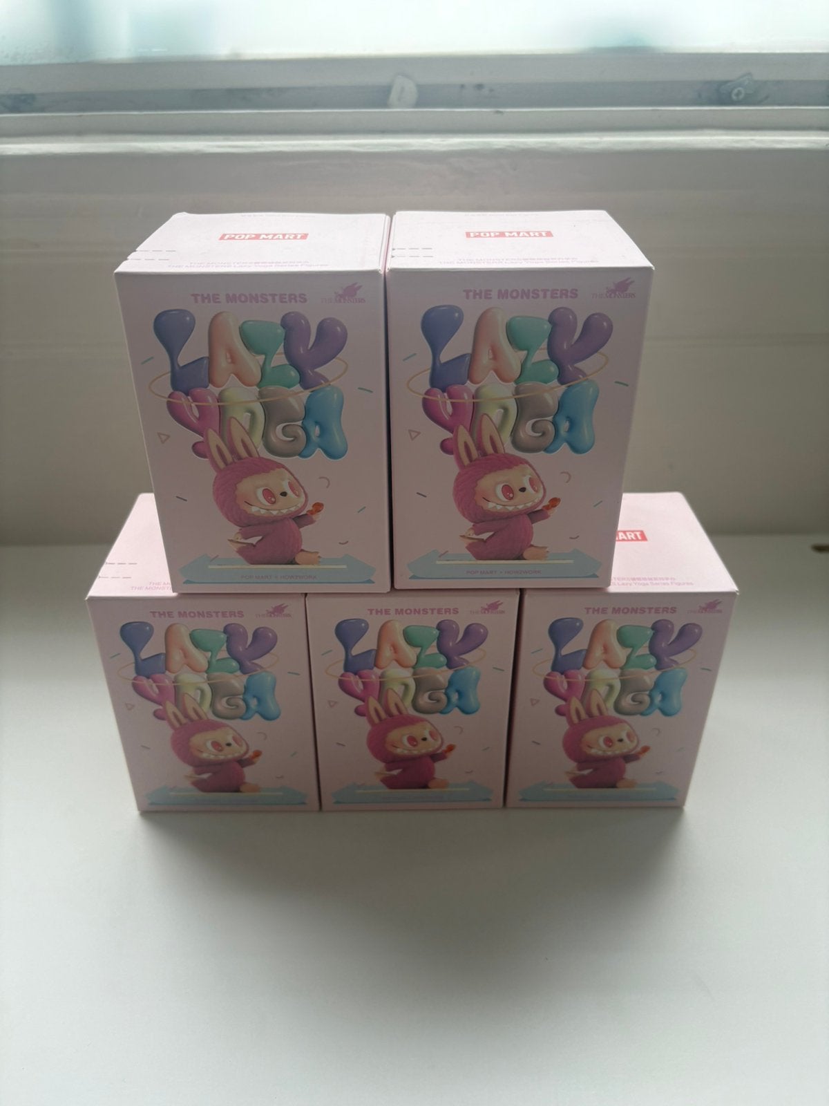 Pop Mart Labubu Lazy Yoga 5x, Verzamelen, Poppetjes en Figuurtjes, Pop mart, Nieuw, Pop mart, Pop mart