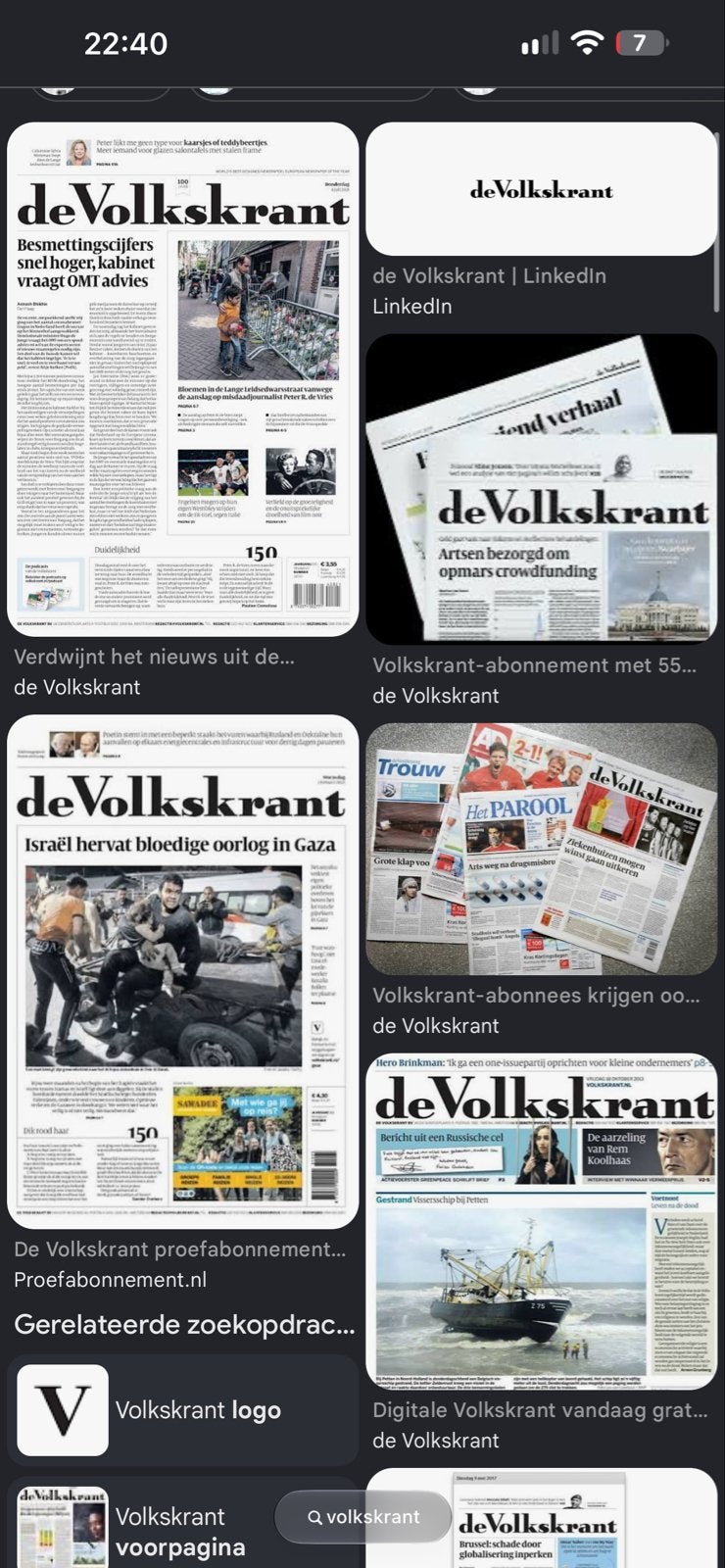 Gezocht Volkskrant 13-10-26 (zie omschrijving), Ophalen of Verzenden, Gelezen, Krant