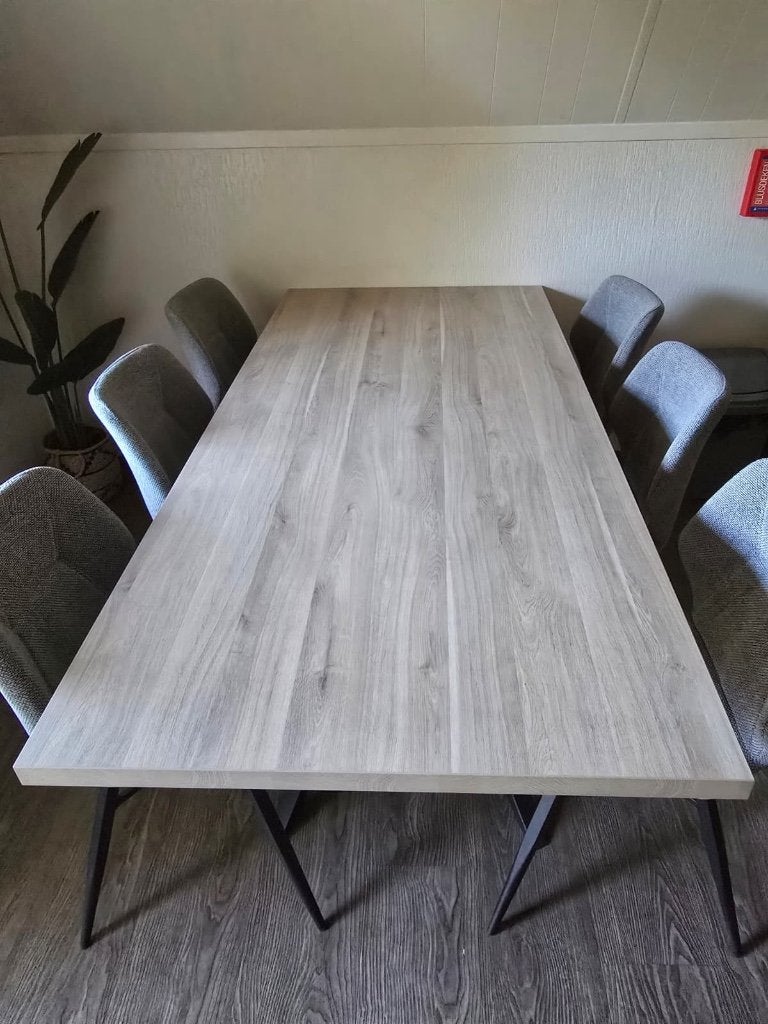 Eettafel licht hout 190x90 cm, Ophalen, Overige materialen, 50 tot 100 cm, Zo goed als nieuw