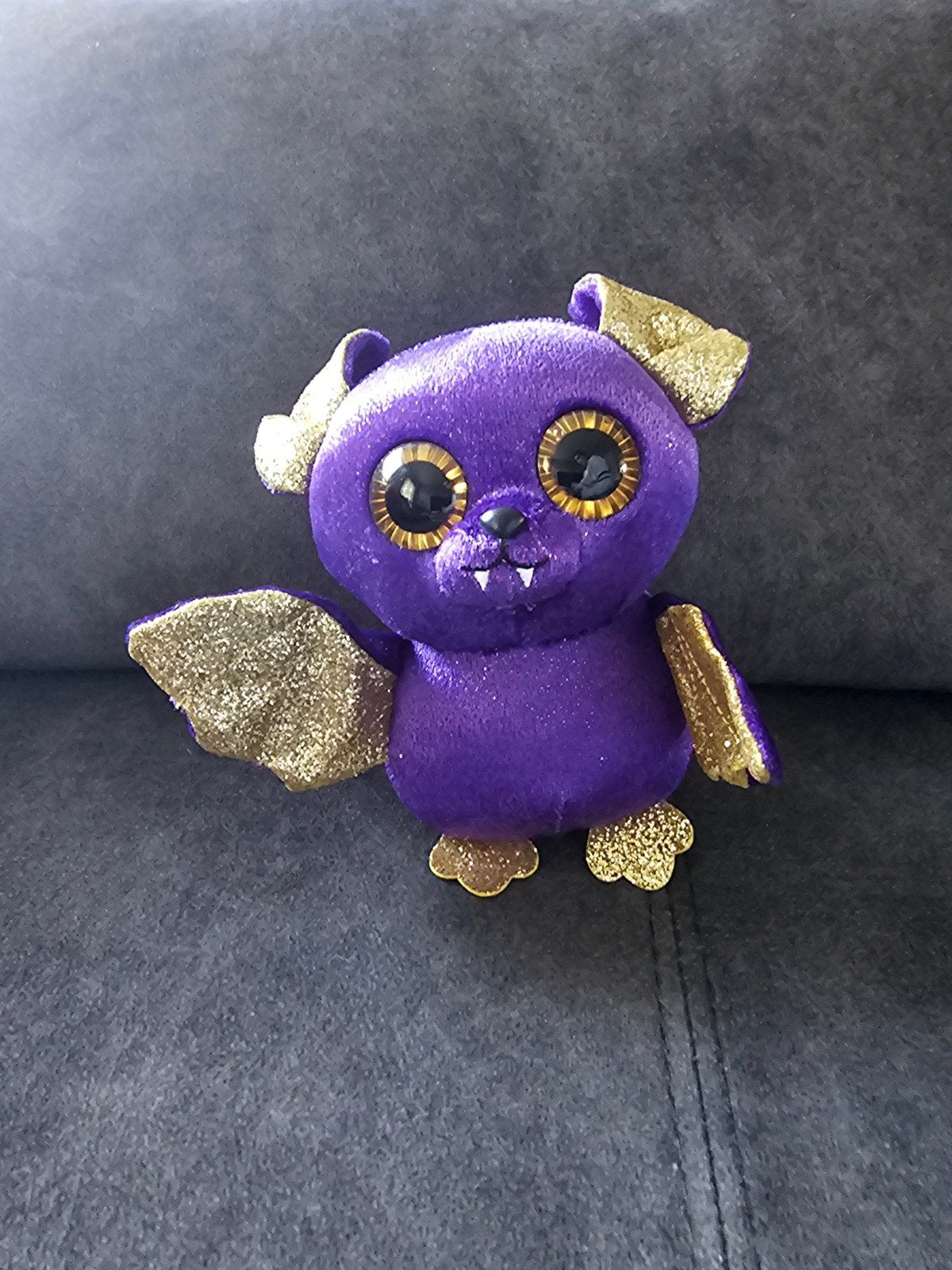 Ty Beanie Boo vleermuis paars met goud glitter, Paars, Overige typen, Ophalen of Verzenden, Klein (minder dan 20 cm)