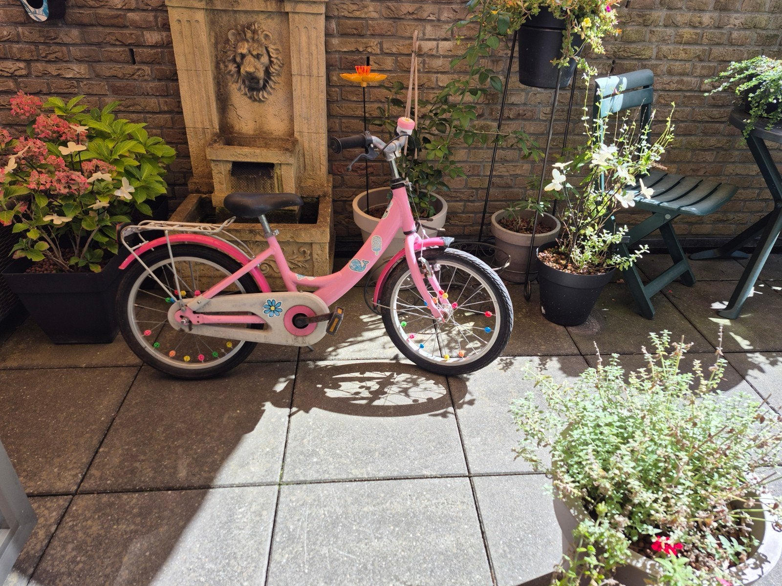 18inch meisjesfiets 15€, Fietsen en Brommers, Ophalen, Gebruikt, Terugtraprem, 18 inch