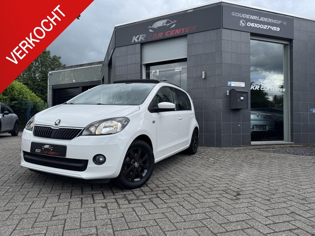 Skoda Citigo UP Greentech Elegance PANO-NAVI-AIRCO-STLVERWAR, Auto's, Skoda, Voorwielaandrijving, Euro 5, Stof, Gebruikt