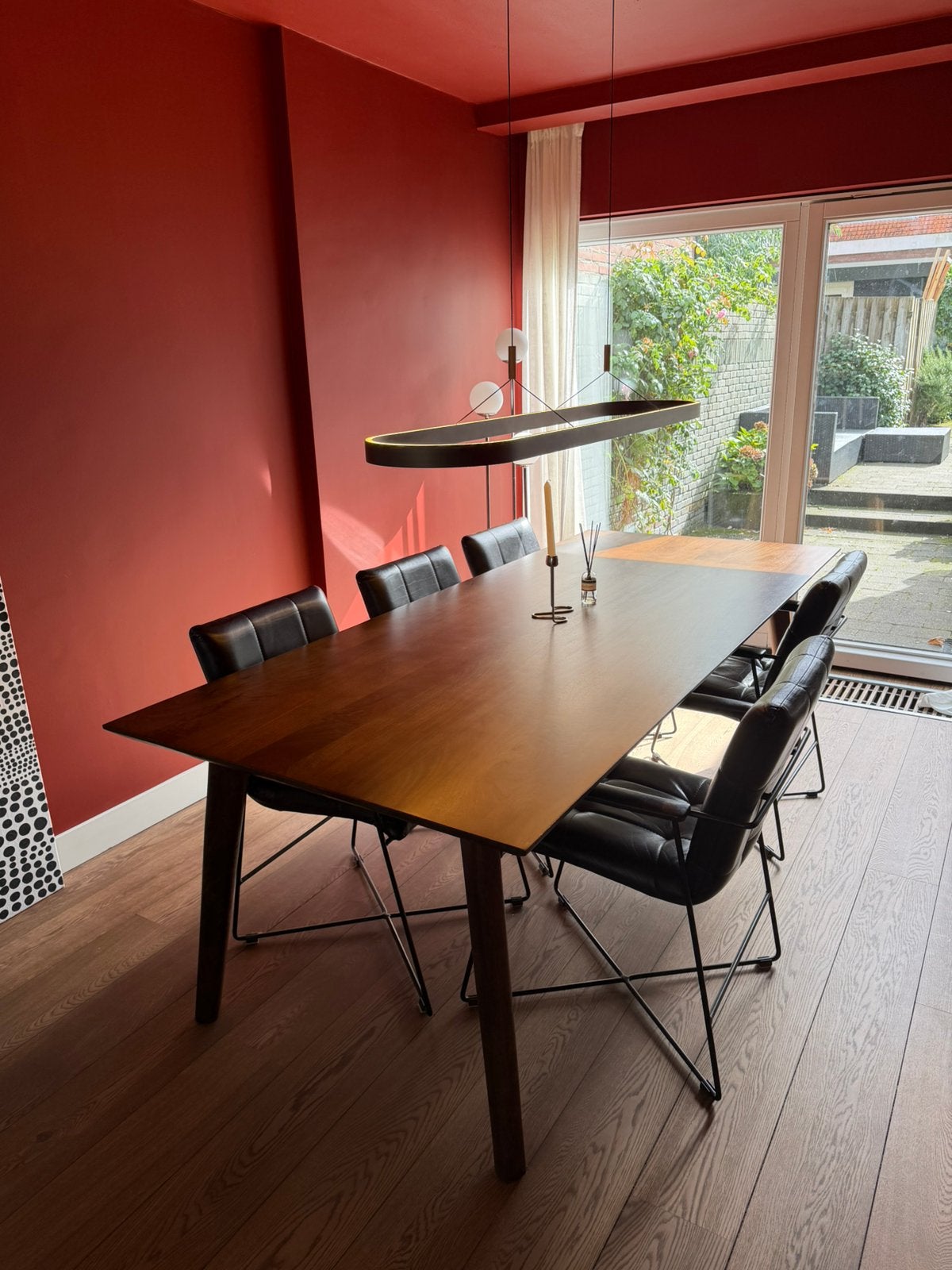 Massief houten eettafel 240x100cm, Ophalen, 200 cm of meer, 50 tot 100 cm, Zo goed als nieuw