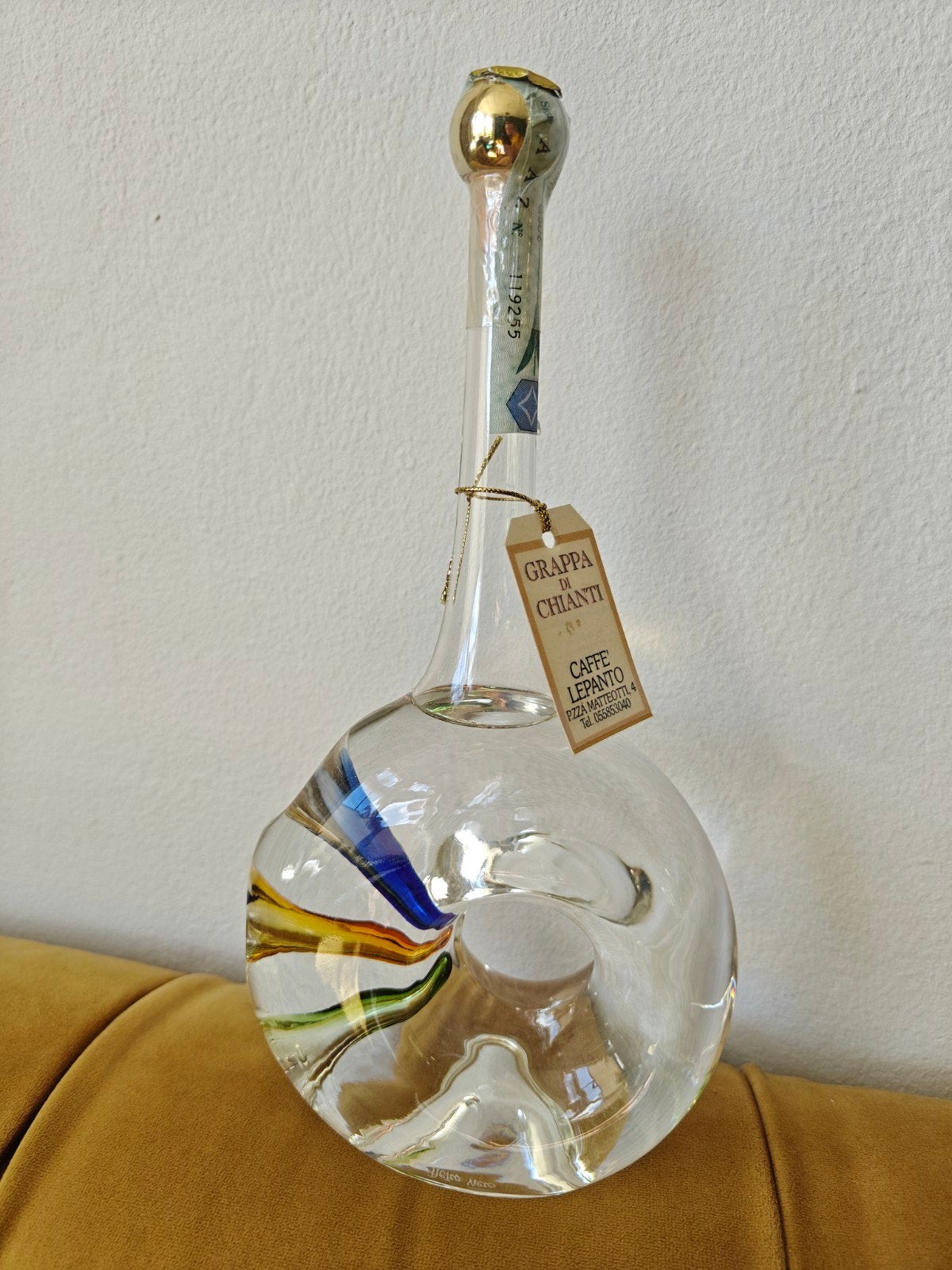 Vintage Murano stijl Grappa di Chianti karaf, Ophalen of Verzenden