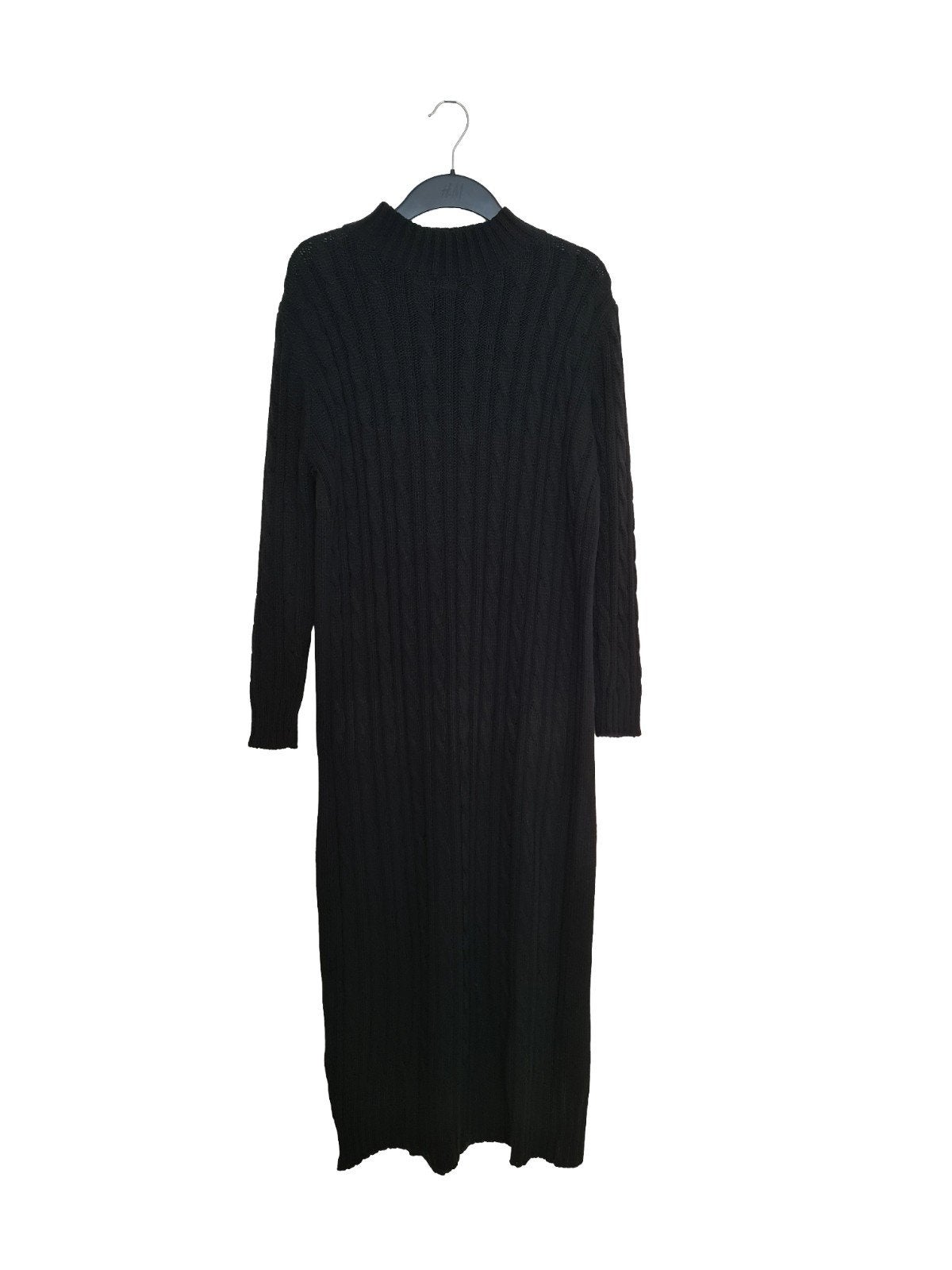 Lange zwarte kabel jurk van byAicha one size, Kleding | Dames, Maat 38/40 (M), Nieuw, Ophalen of Verzenden, Onder de knie