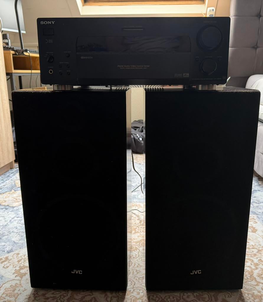 Te koop: JVC S‑77R Luidsprekers & Sony STR‑DB930 Receiver, Ophalen, JVC, Zo goed als nieuw, 120 watt of meer