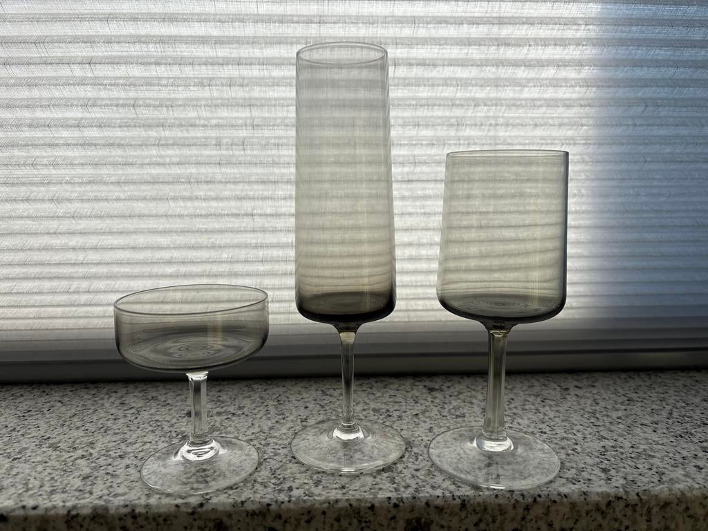 Diverse rookglazen: sherry, wijn en champagne, Glas of Glazen, Gebruikt, Ophalen of Verzenden, Glas