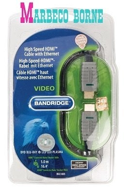 HDMI kabel 4K, High Speed,5 meter plat, 24K verguld, copper, Audio, Tv en Foto, Bandridge, Nieuw, 5 tot 10 meter, Info@marbeco.nl