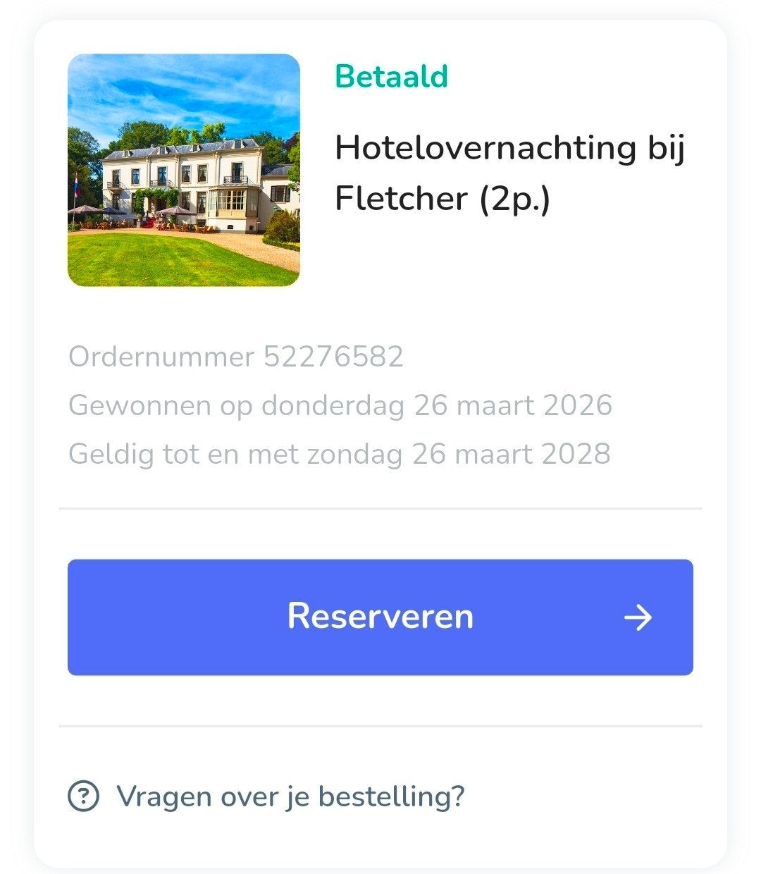 Hotelovernachting fletcher Hotel naar keuze, Twee personen, 1 overnachting