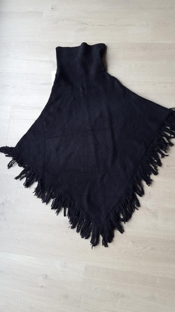 Hema poncho met col zwart One Size, Zwart, Maat 42/44 (L), Nieuw, Ophalen of Verzenden