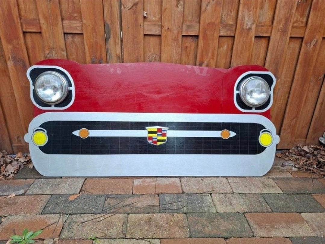 Vintage Chevrolet front decorstuk van multiplex, Ophalen