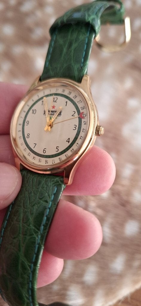 3 vintage promotie, reclame Heineken horloges️️️⌚️, Verzamelen, Merken en Reclamevoorwerpen, Gebruikt, Gebruiksvoorwerp, ., Ophalen of Verzenden