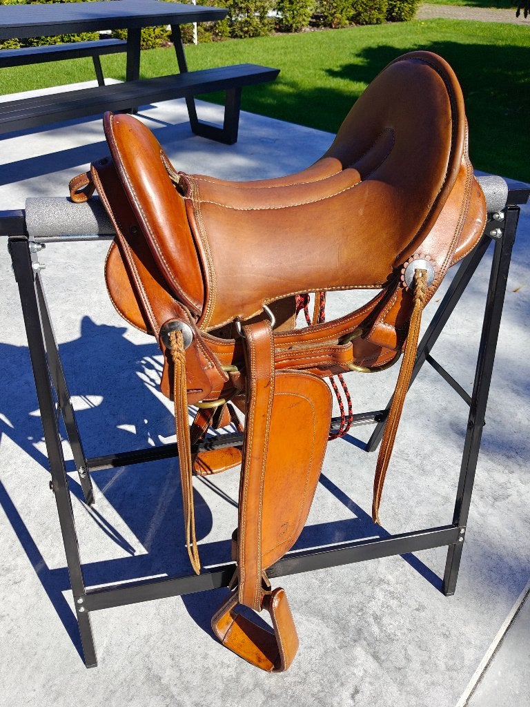 Westernzadel, handgemaakt Zuid-Amerikaans werkzadel, Ophalen, XS (15.5 inch of kleiner), Overige merken, Diepe zit