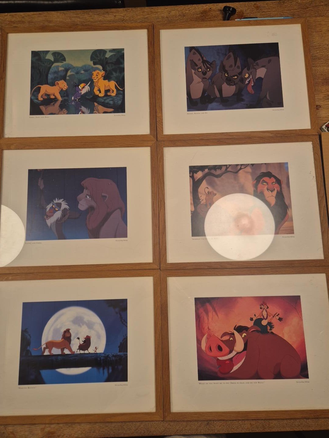 Set van 6 jaren 90 Disney The Lion King prints, Verzamelen, Ophalen, Leeuwenkoning of Jungle Boek, Zo goed als nieuw, Plaatje of Poster
