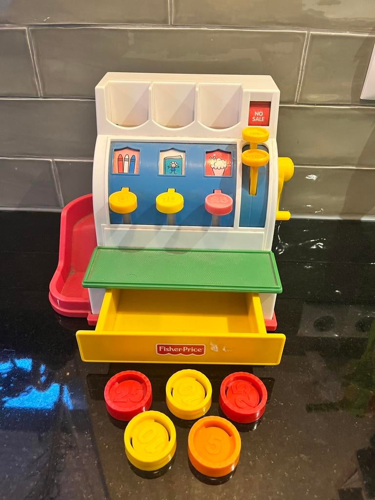 Fisher Price kassa - goede staat, Ophalen, Gebruikt, Speelset, Met geluid