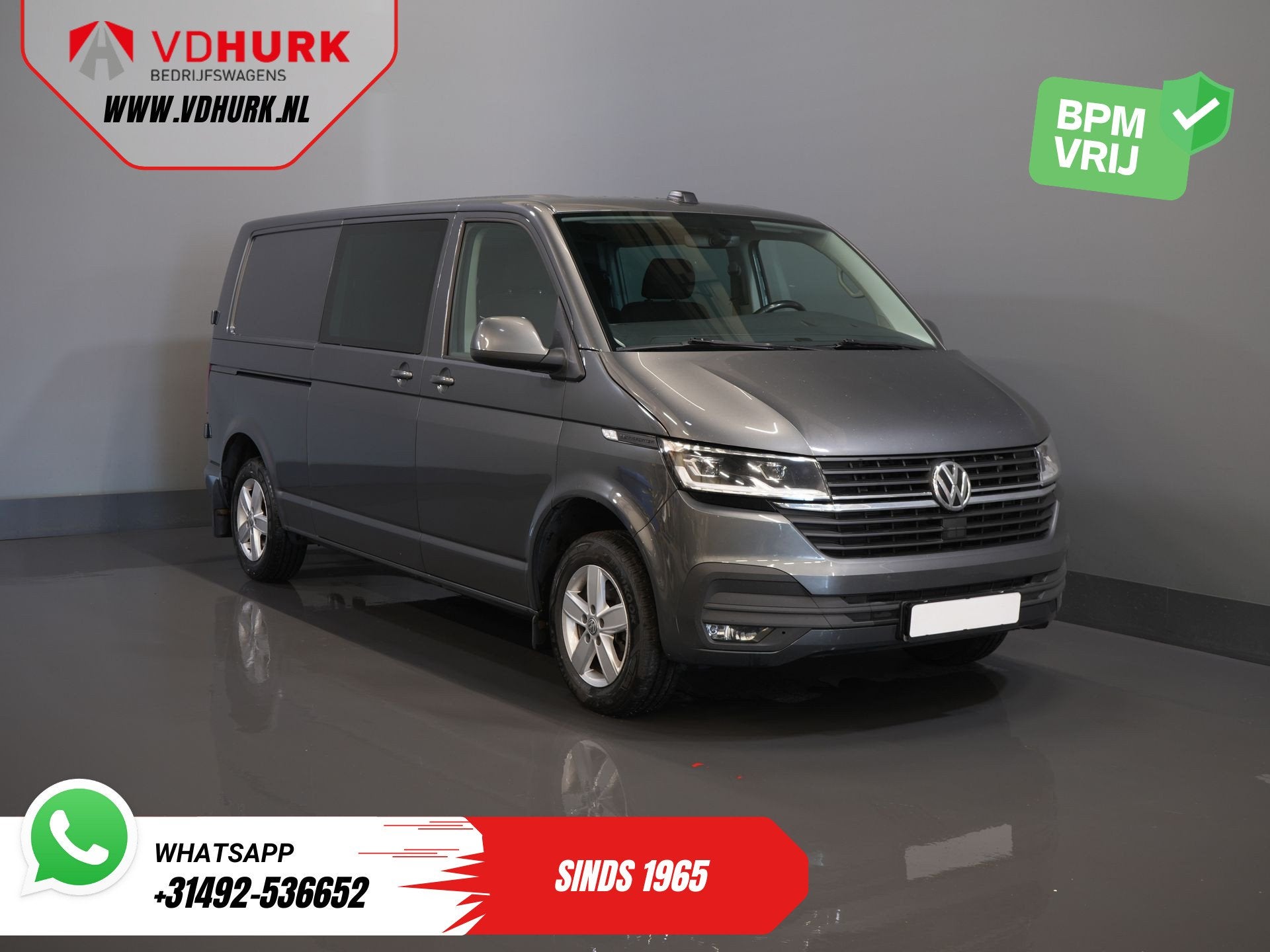 Volkswagen Transporter 2.0 TDI 150 pk DSG Aut. L2 DC Dubbel, Auto's, Bestelauto's, Stof, Gebruikt, 4 cilinders, 150 pk
