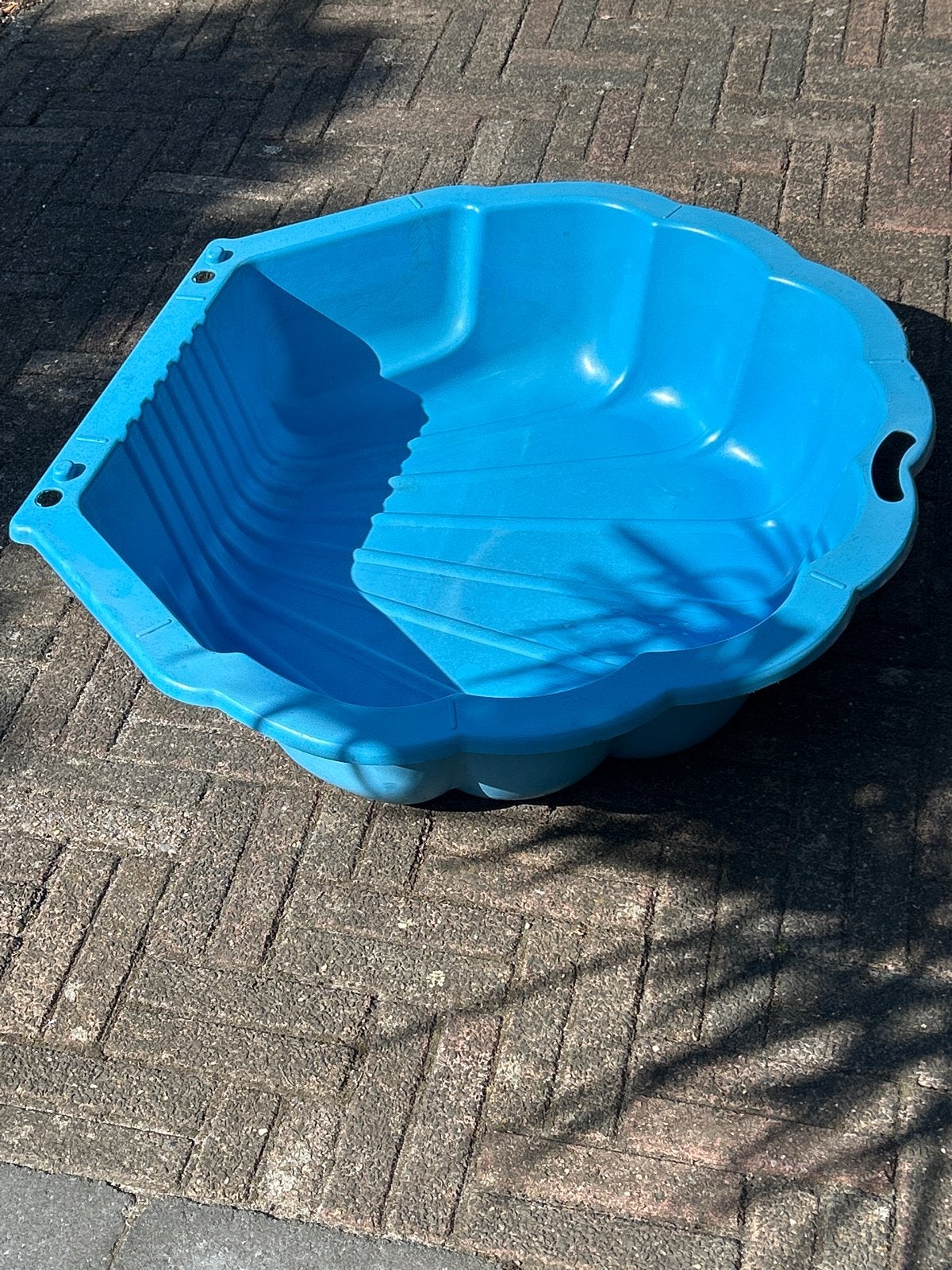 Blauwe schelp zandbak/zwembadje 86x76 cm, Ophalen, Gebruikt