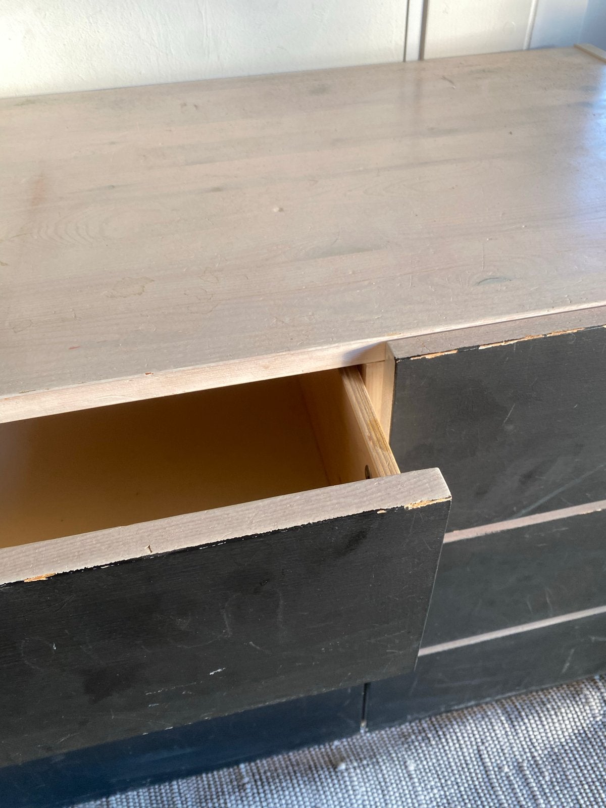 Ladekast met 6 laden - Zwart/Hout, Ophalen, Gebruikt, 5 laden of meer, 50 tot 100 cm