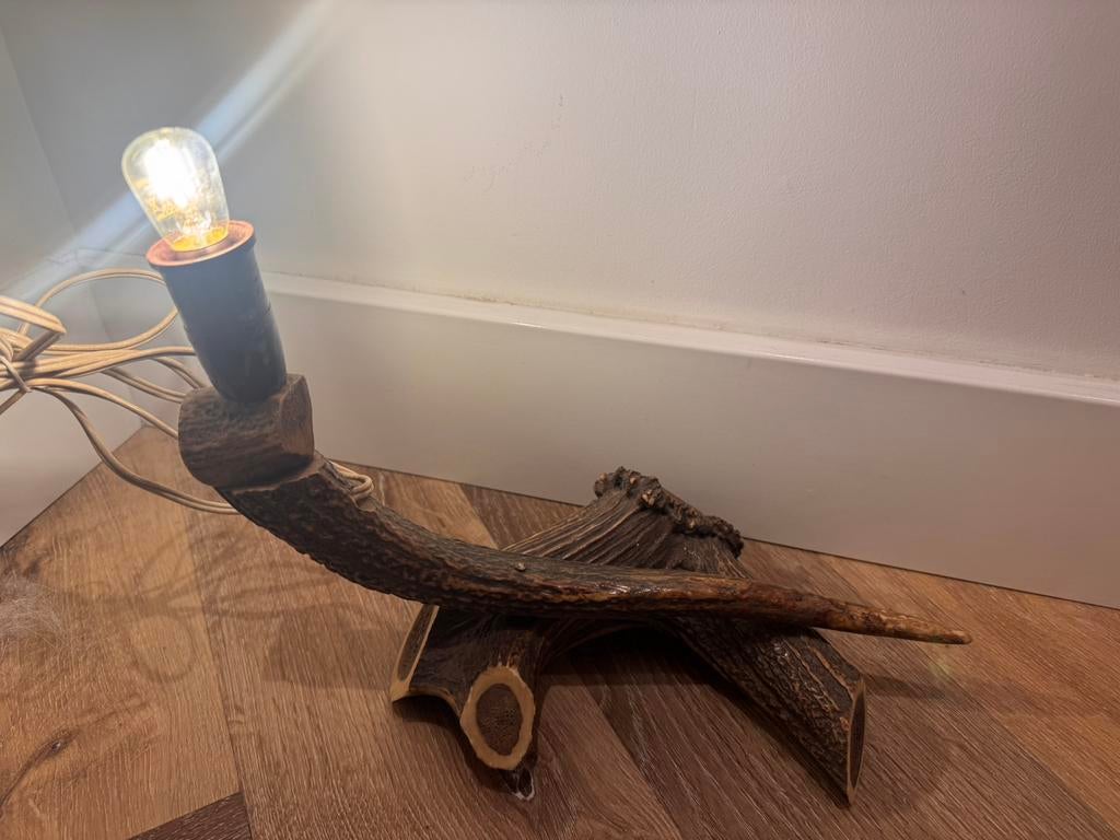 Lamp gewei tafellamp, Ophalen of Verzenden, Gebruikt, Hert, Gewei of Kop