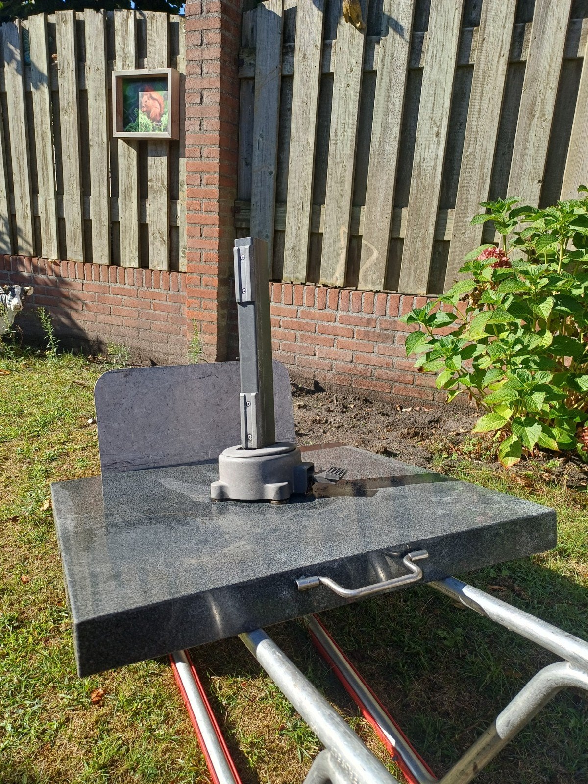 Zware Graniet/Marmer Draaibare Parasolvoet 70x70x6.5cm, Tuin en Terras, Ophalen, Minder dan 1 meter, Parasolvoet