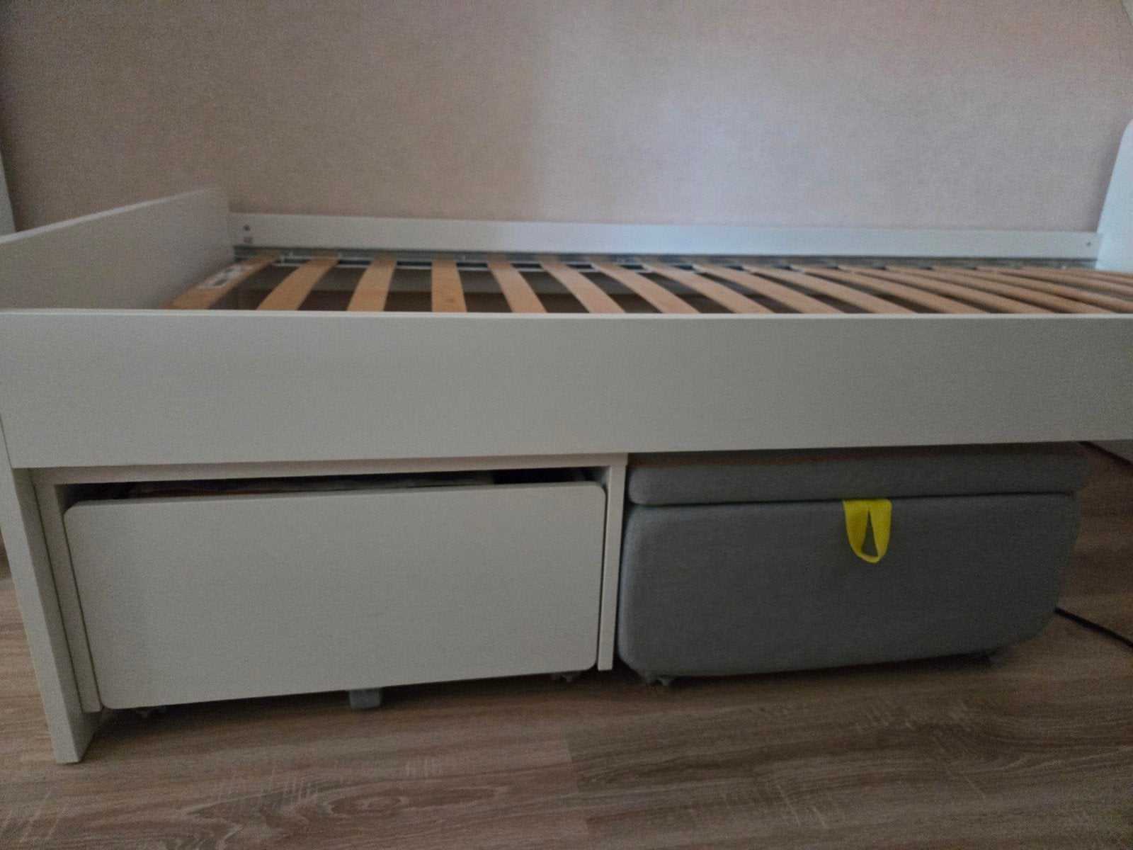 IKEA Släkt Eenpersoonsbed met lattenbodem en opbergruimte, Ophalen, Gebruikt, 90 cm, Eenpersoons