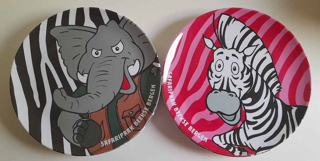 10 bordjes met dierenprints - ideaal voor kinderen/camping, Huis en Inrichting, Kunststof, Gebruikt, Overige merken, Ophalen of Verzenden