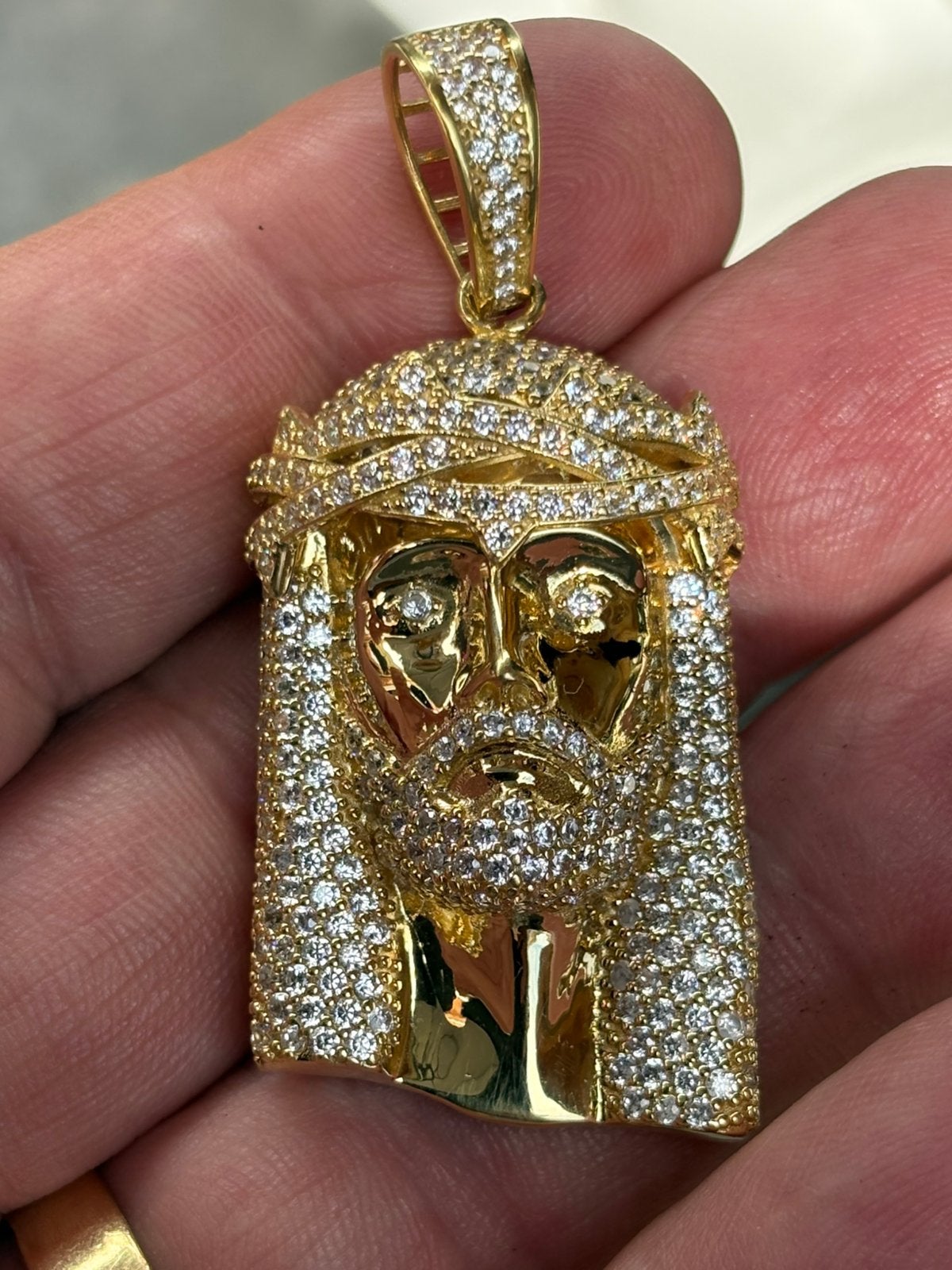 Gouden hanger Jezus 18 kt 31 gram, Ophalen, Zo goed als nieuw, Goud
