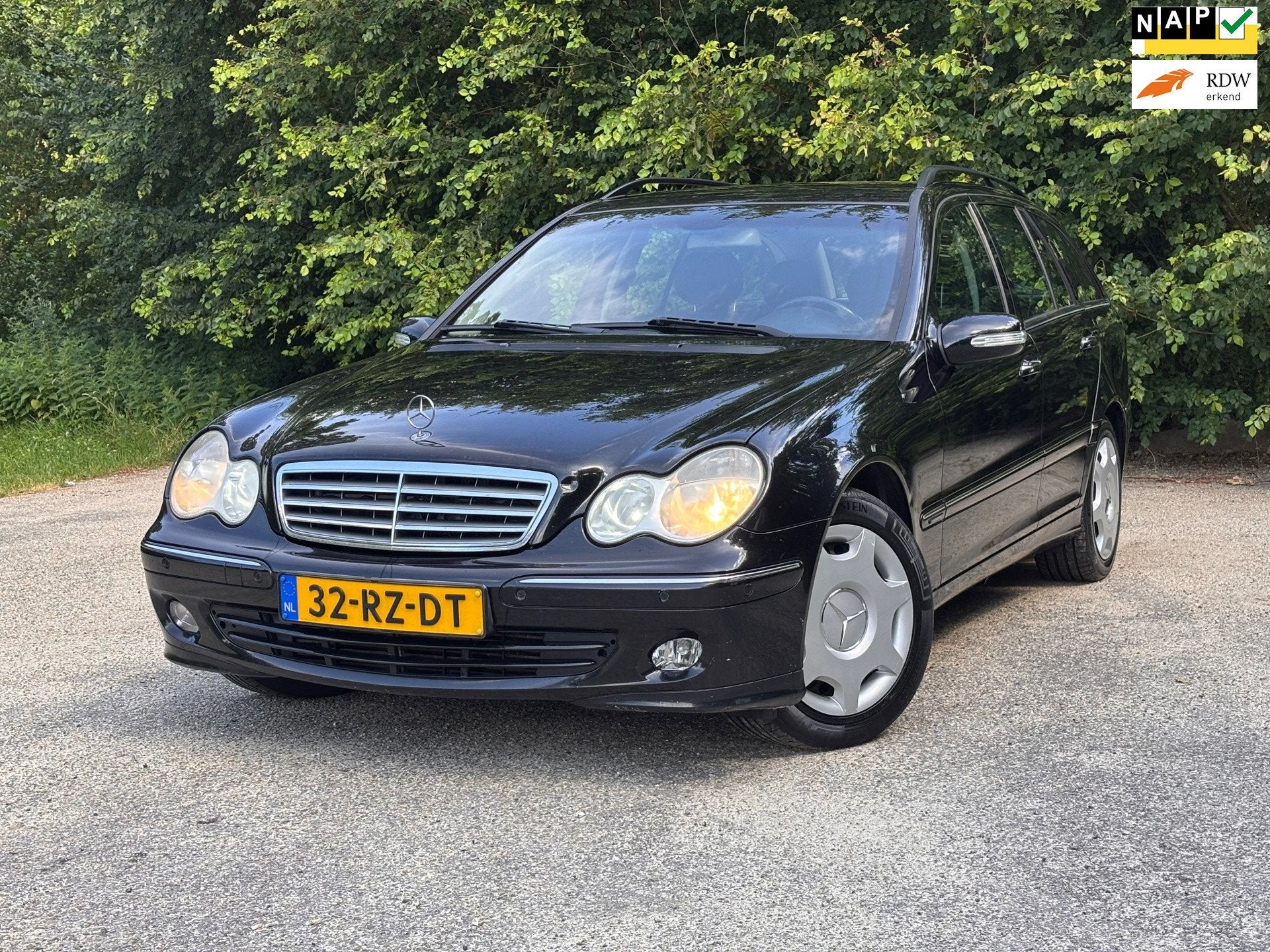 Mercedes-Benz C-klasse Combi 180 K. Elegance | Cruise contro, Auto's, Gebruikt, 1796 cc, Zwart, Origineel Nederlands