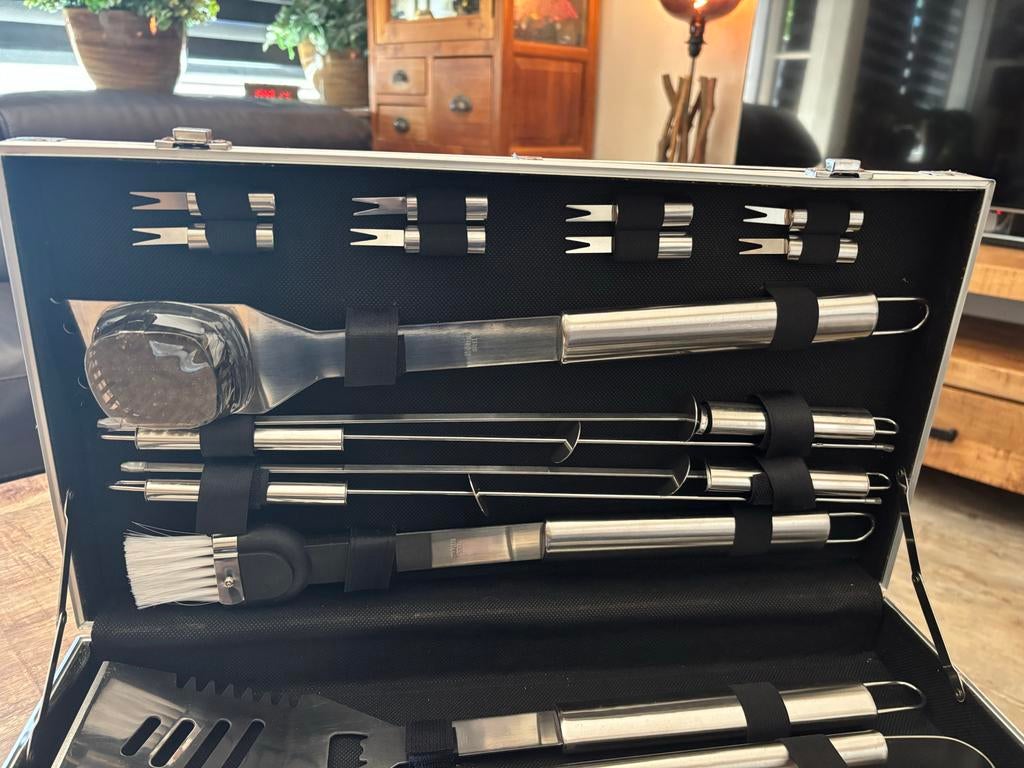RVS Barbecue Accessoires Set in Koffer - Nooit Gebruikt, Ophalen, Nieuw