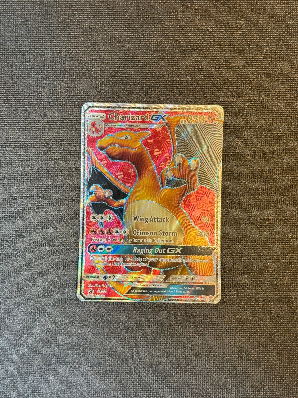 Charizard GX  SM60  Sun & Moon Black Star Promos- mint, Ophalen of Verzenden, Zo goed als nieuw, Losse kaart, Foil