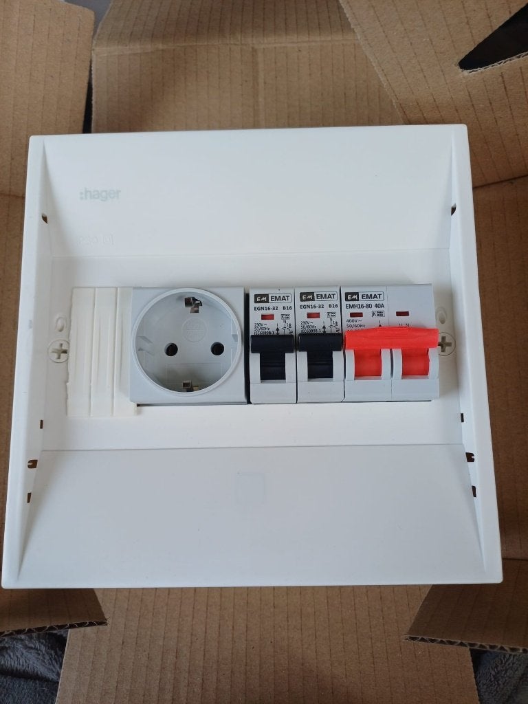 Emat PV-verdeler 2x B16 groep met WCD en hoofdschakelaar, ., Nieuw, Ophalen of Verzenden, .