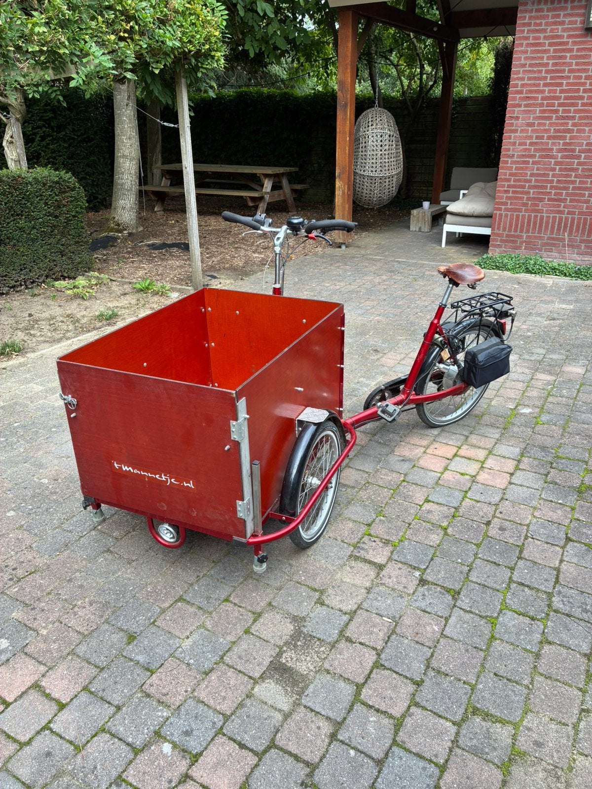 ‘t Mannetje bakfiets elektrisch ondersteund, 4 kinderen of meer, Gebruikt, Elektrisch, Ophalen