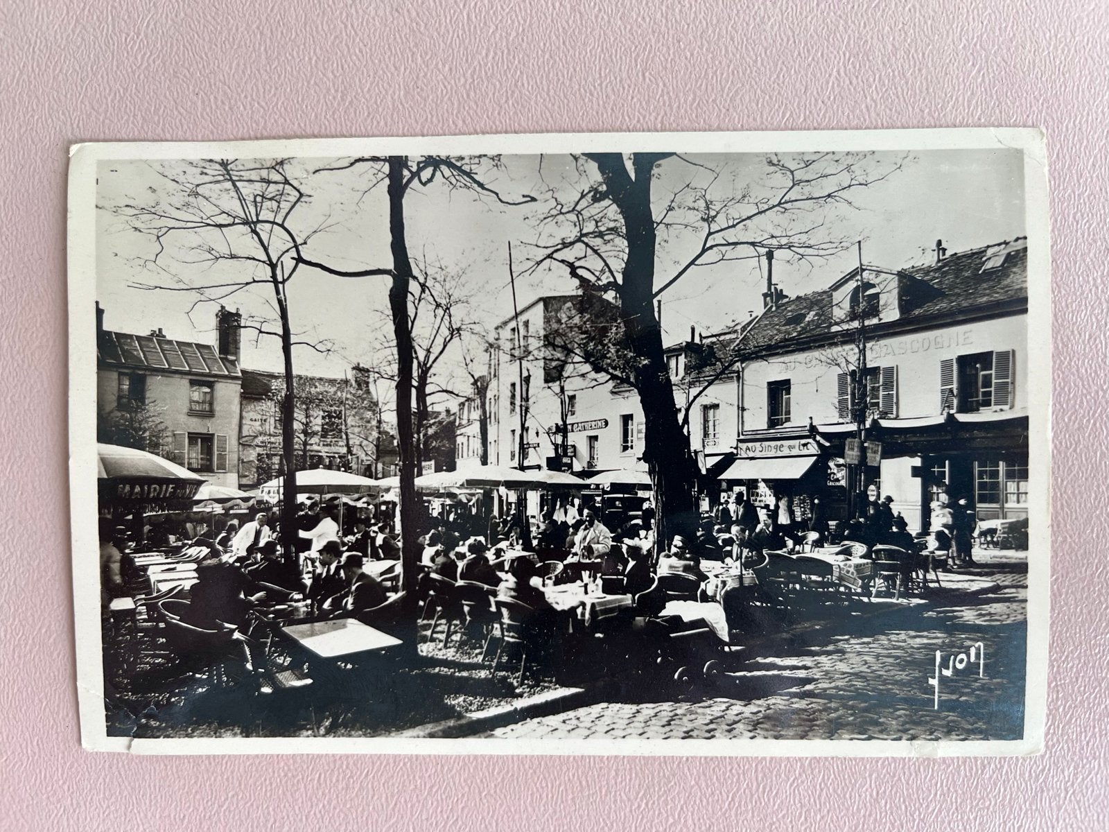 Oude ansichtkaart: La Place du Tertre, Parijs (ca. 1920), Verzamelen, Ophalen of Verzenden, 1920 tot 1940, Gelopen, Frankrijk