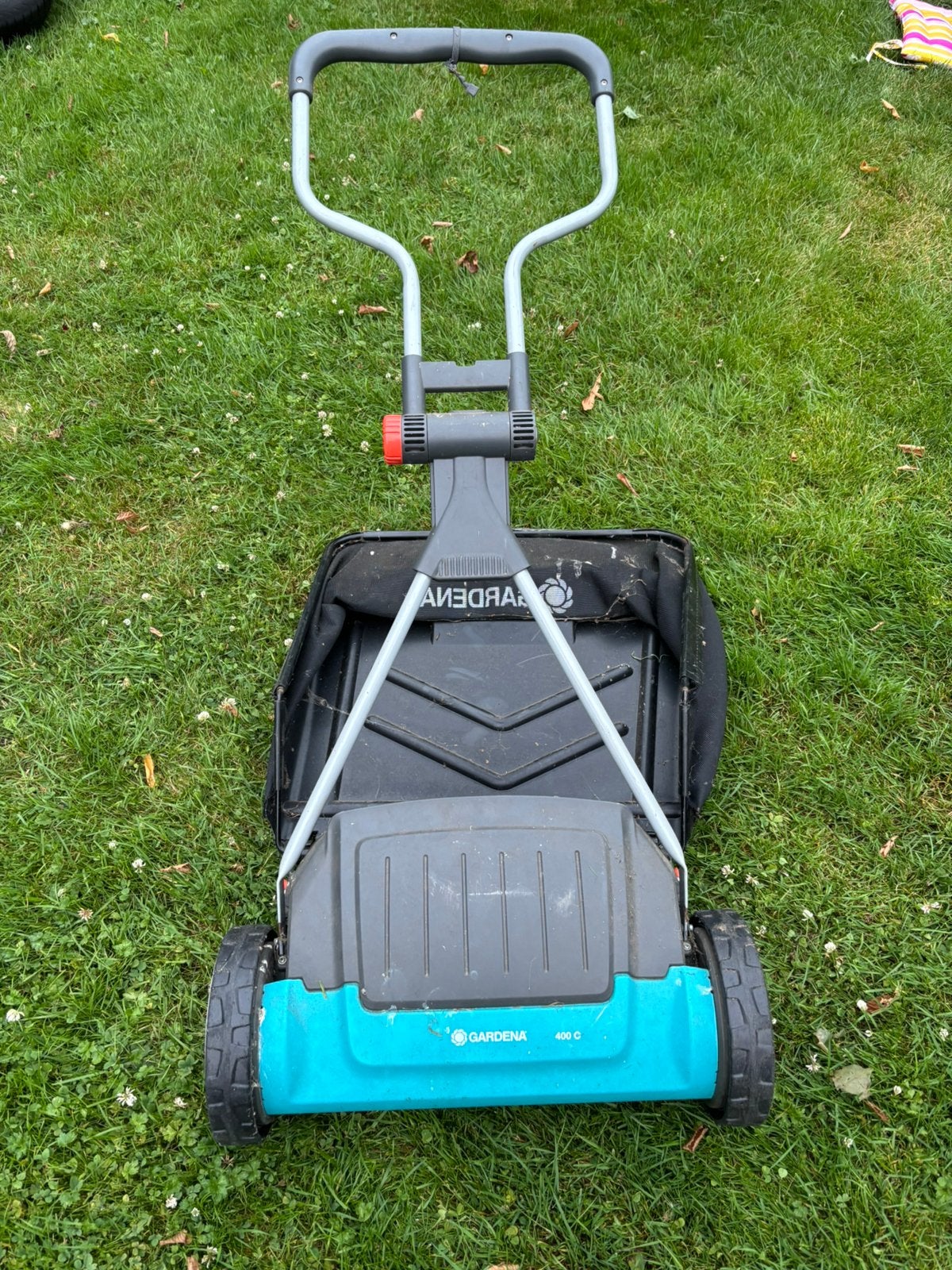 Hand grasmaaier merk gardena vangbak ook bij nu 30 euro, Tuin en Terras, Ophalen of Verzenden, Zo goed als nieuw, Opvangbak, 40 t/m 49 cm