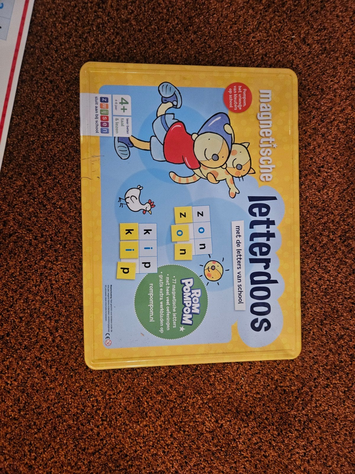 Magnetische letterdoos Rom Pom Pom (4+ jaar), Kinderen en Baby's, Speelgoed | Educatief en Creatief, Ophalen of Verzenden, Gebruikt