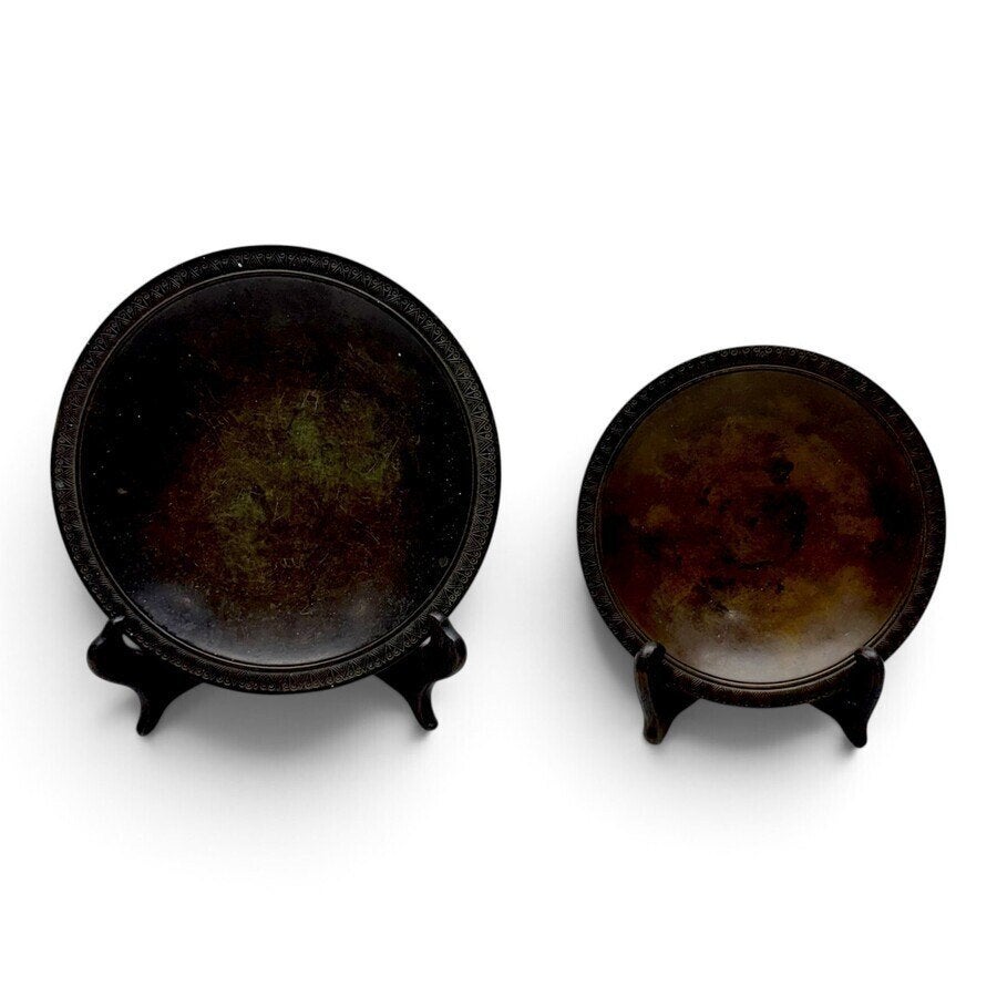 Twee bronzen schotels, Just Andersen, Denmark, 20e eeuw, Antiek en Kunst, Ophalen of Verzenden