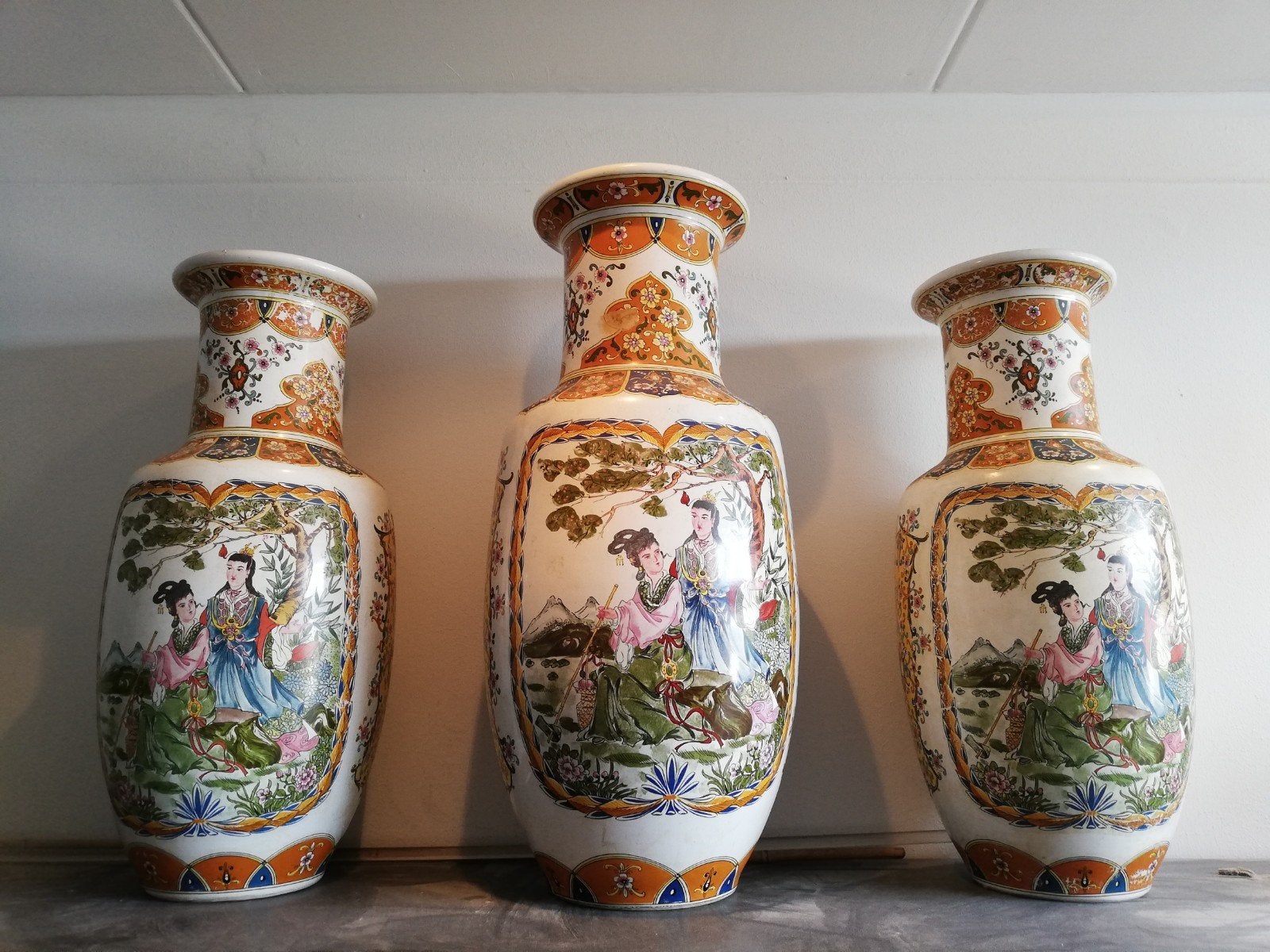 3 x vazen decoratie chinees Japanse stijl, Ophalen