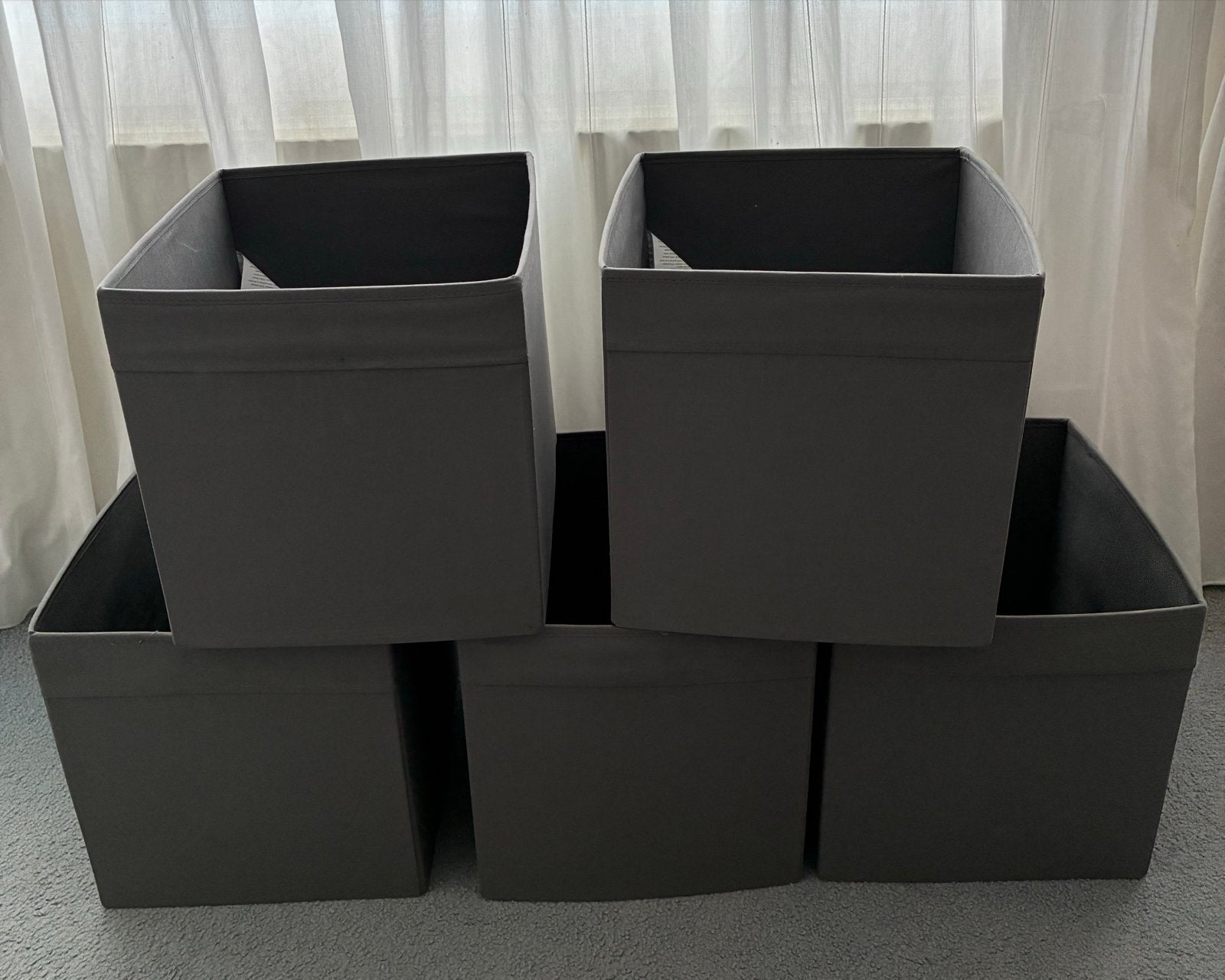 5x IKEA Drona Opbergdozen - Donkergrijs | Voor Kallax kast, Ophalen, Gebruikt, Modern, Grijs