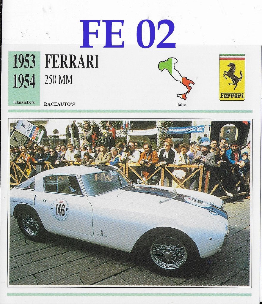 Fe02 autokaart ferrari 250 mm (1953 / 1954, Ophalen of Verzenden, Gebruikt, Auto's