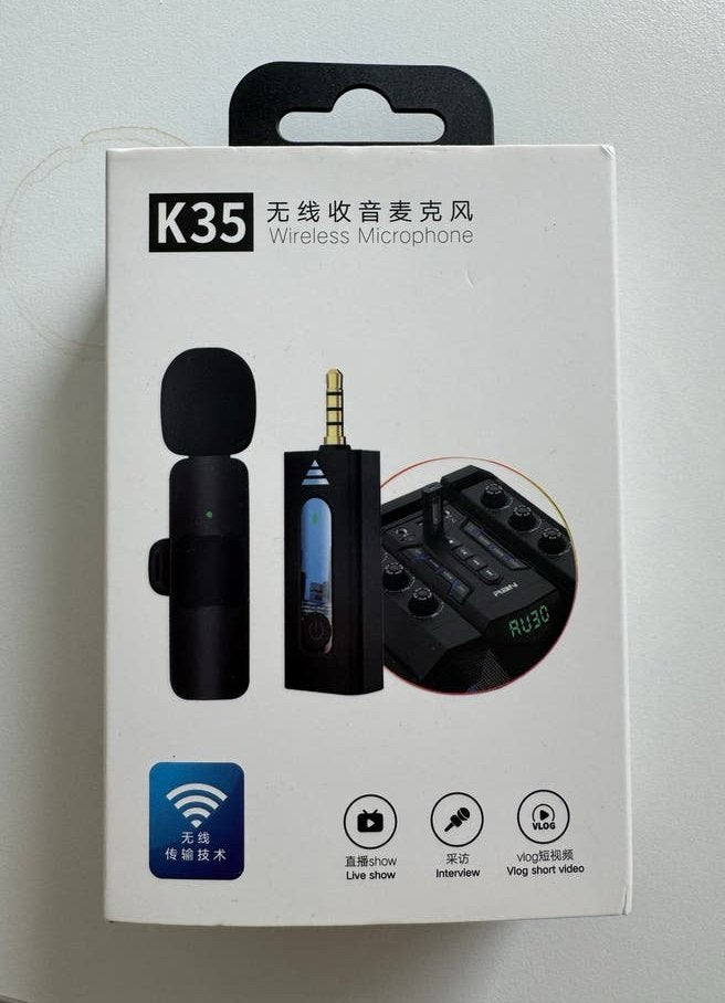 K35 Draadloze Microfoon Set – 3.5mm Jack, Ophalen of Verzenden, Nieuw, Overige typen, Draadloos