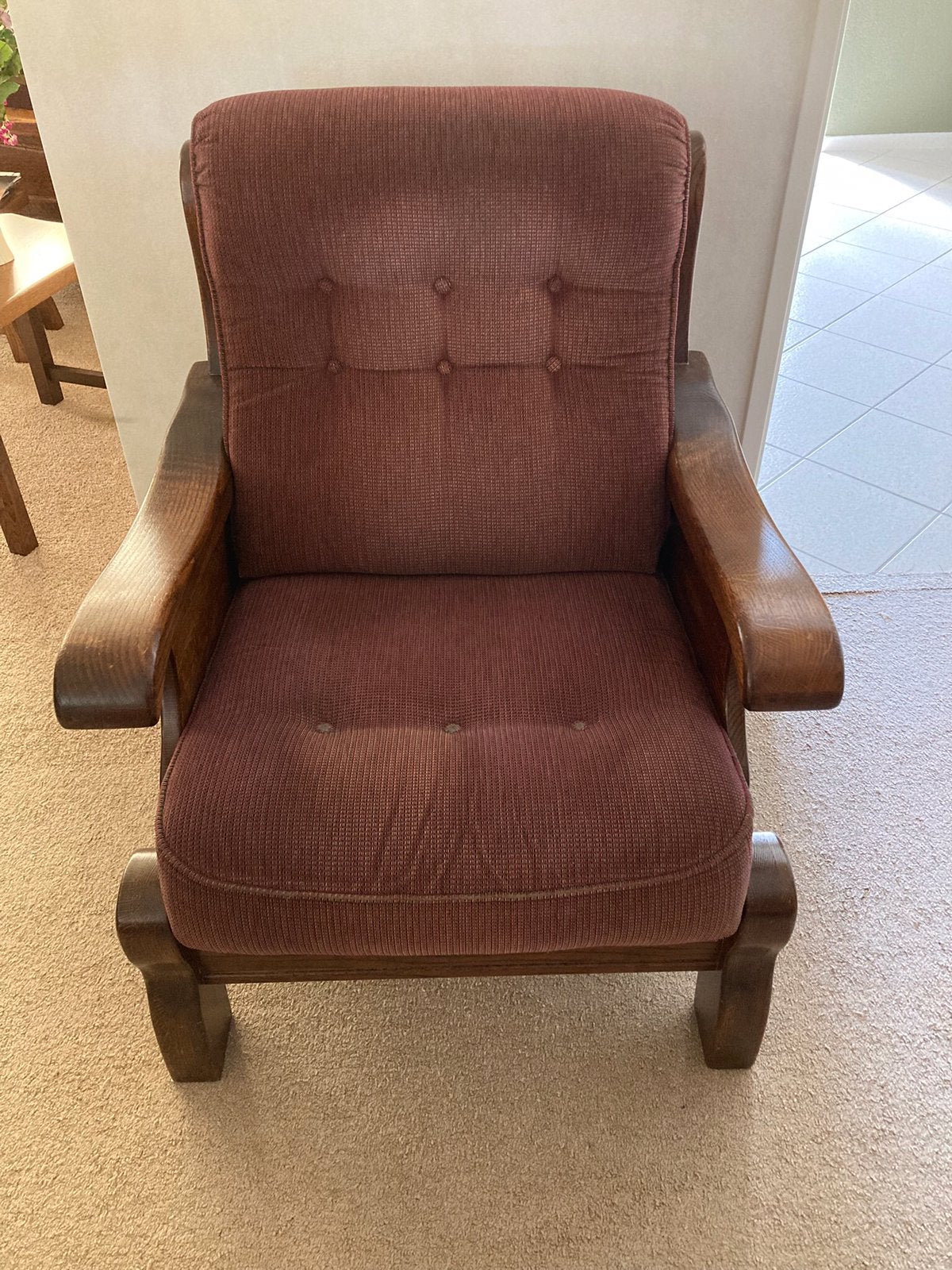 Gratis - eiken stoel, Ophalen, Gebruikt, 75 tot 100 cm, Stof