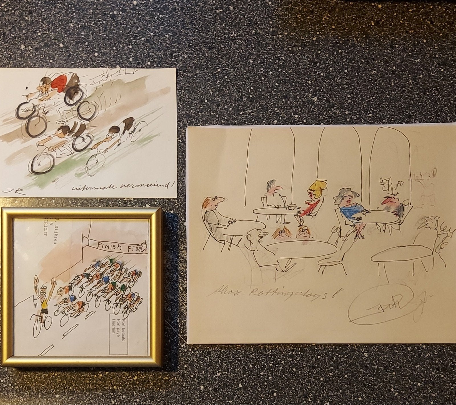 Jan Rijksen 1930 1918 Maastricht 3x tekening 3x foto, Ophalen of Verzenden, Tekening, Gemengde techniek, Origineel